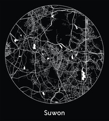 City Map Suwon South Korea Asia vector illustration