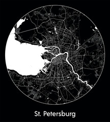 City Map St. Petersburg Russia Europe vector illustration
