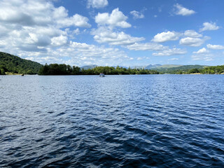 A view of Lake Windermere in the summer