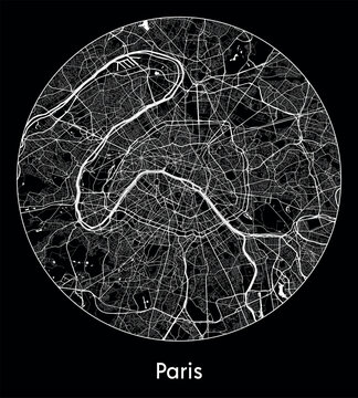 City Map Paris France Europe vector illustration