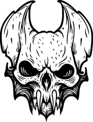 skull evil monster cartoon