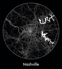 City Map Nashville United States North America vector illustration