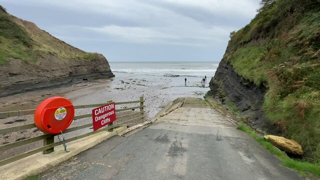 Boggle Hole Beach and Sea Yorkshire near Whitby