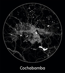 City Map Cochabamba Bolivia South America vector illustration