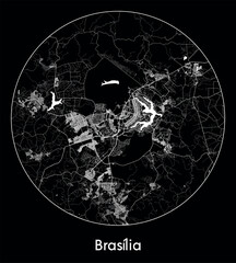City Map Brasilia Brazil South America vector illustration