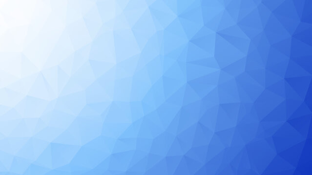 Abstract blue and white gradient low poly, polygonal triangle mosaic background, vector illustration