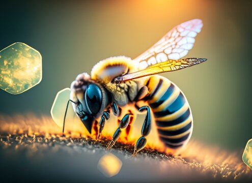 macro photos of bees, honey bees with macro photos, bees, honey, macro photos, Macro view of the bee head, Close-up