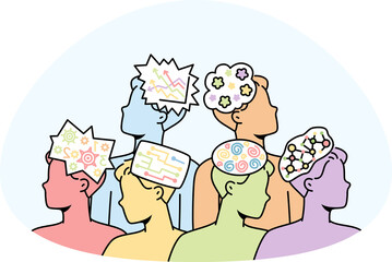 Faceless people with diverse talents, mindsets.