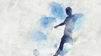 silhouette of a soccer player with ball