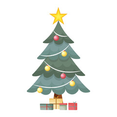 Christmas tree decoration illustration vector perfect for christmas