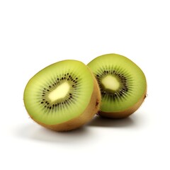 Fototapeta premium Fresh kiwi slice isolated white background AI generated