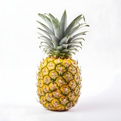 Fresh pineapple isolated white background AI generated