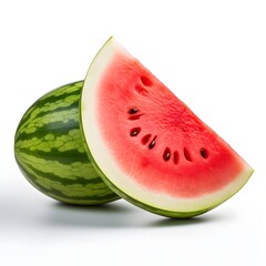 Fresh watermelon isolated white background AI generated