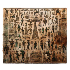 Alien Hieroglyphics, transparent background, isolated image, generative AI
