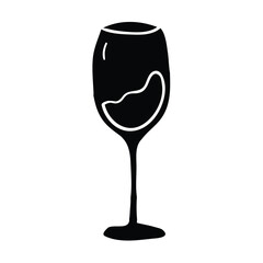Hand drawing style of wine glass vector. It is suitable for drinks icon, sign or symbol.