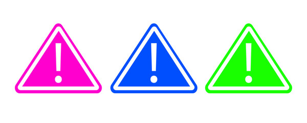 Danger signs.
Vector warning signs multicolored.