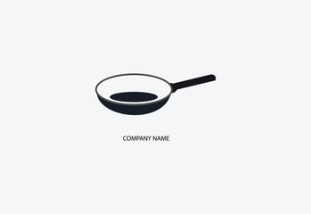 frying pan icon vector template illustration logo design