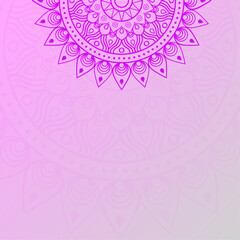 Luxury mandala background many color. Summer Flower mandala on orange background. Festive folk floral illustration