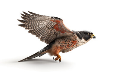 Falcon full size on white background Generated AI
