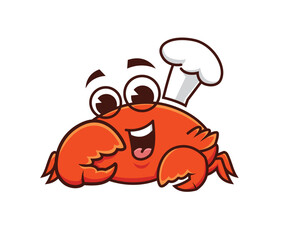 Delicious crab seafood logo mascot