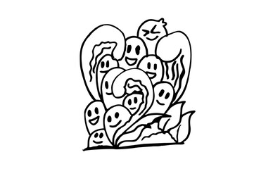 Obraz premium Coloring Cute Doodle Illustration