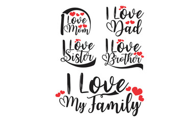 Love Family Typography Design