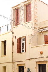 Obraz premium Exterior of building in old town Rethymno, Crete, Greece.