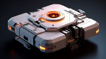 Gadget Sparth 3d model isometric black background Ai generative