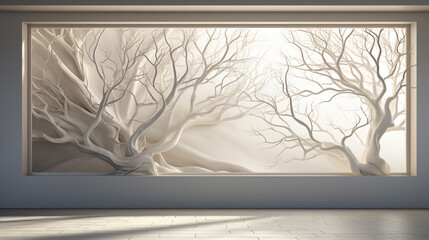 Light shining from tree branches in the style of ambient occlusion Generated AI