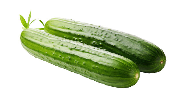 Cucumber isolated on transparent background, image with background removed, created with Generative Ai technology.