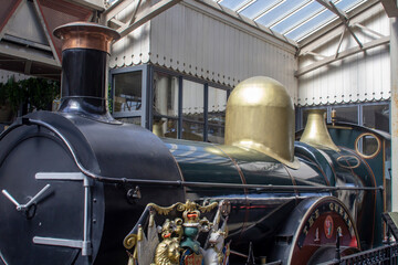 15 June 2023 A reproduction of The Queen (Victoria) steam locomotive on display at the Winsdor...