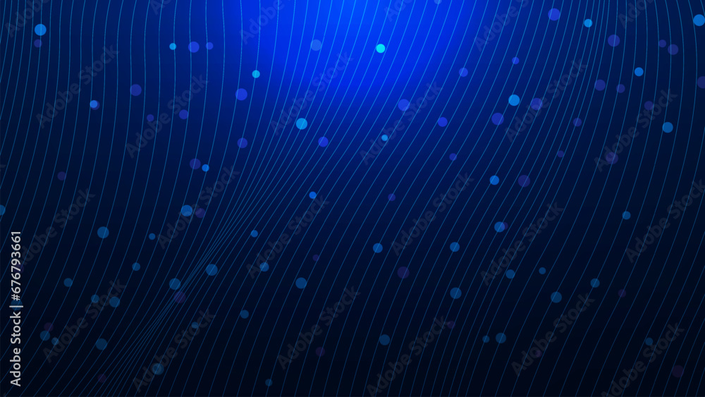 Poster abstract motion wave or shiny moving lines with particles for modern science and technology concept 