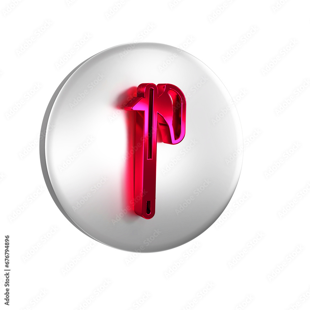 Poster red medieval axe icon isolated on transparent background. battle axe, executioner axe. medieval weap