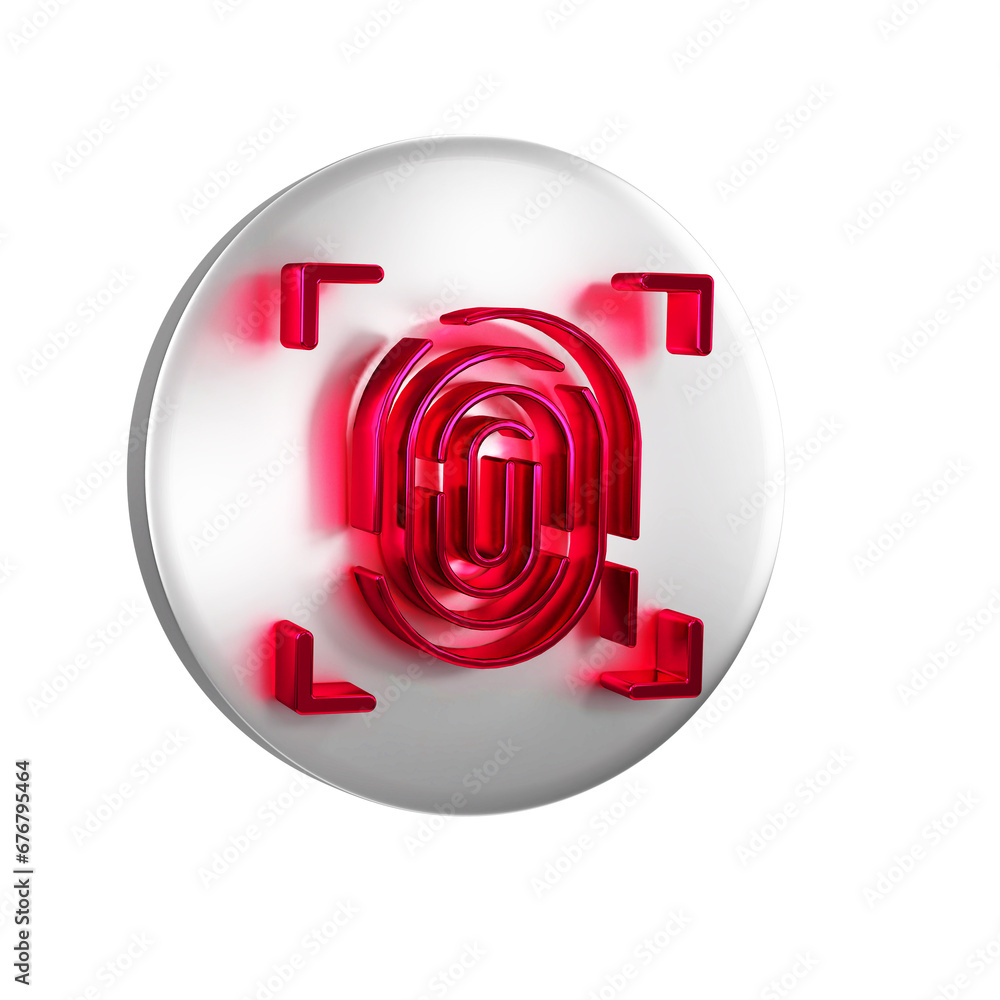 Aufkleber red fingerprint icon isolated on transparent background. id app icon. identification sign. touch id.