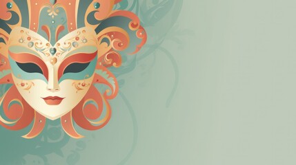 Carnival mask illustration with space for copy text