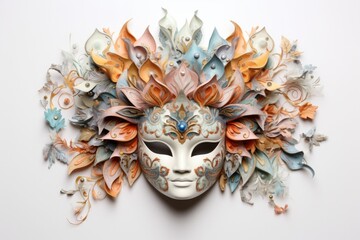 Wallpaper of carnival mask on white background