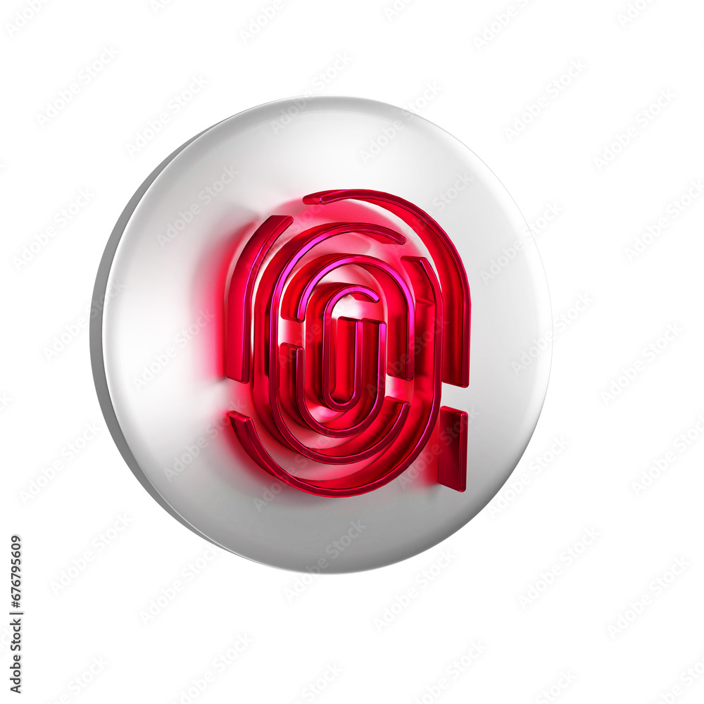 Aufkleber red fingerprint icon isolated on transparent background. id app icon. identification sign. touch id.
