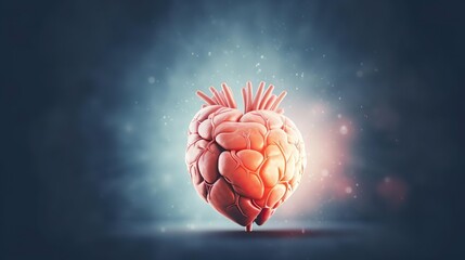 Brain with heart love an