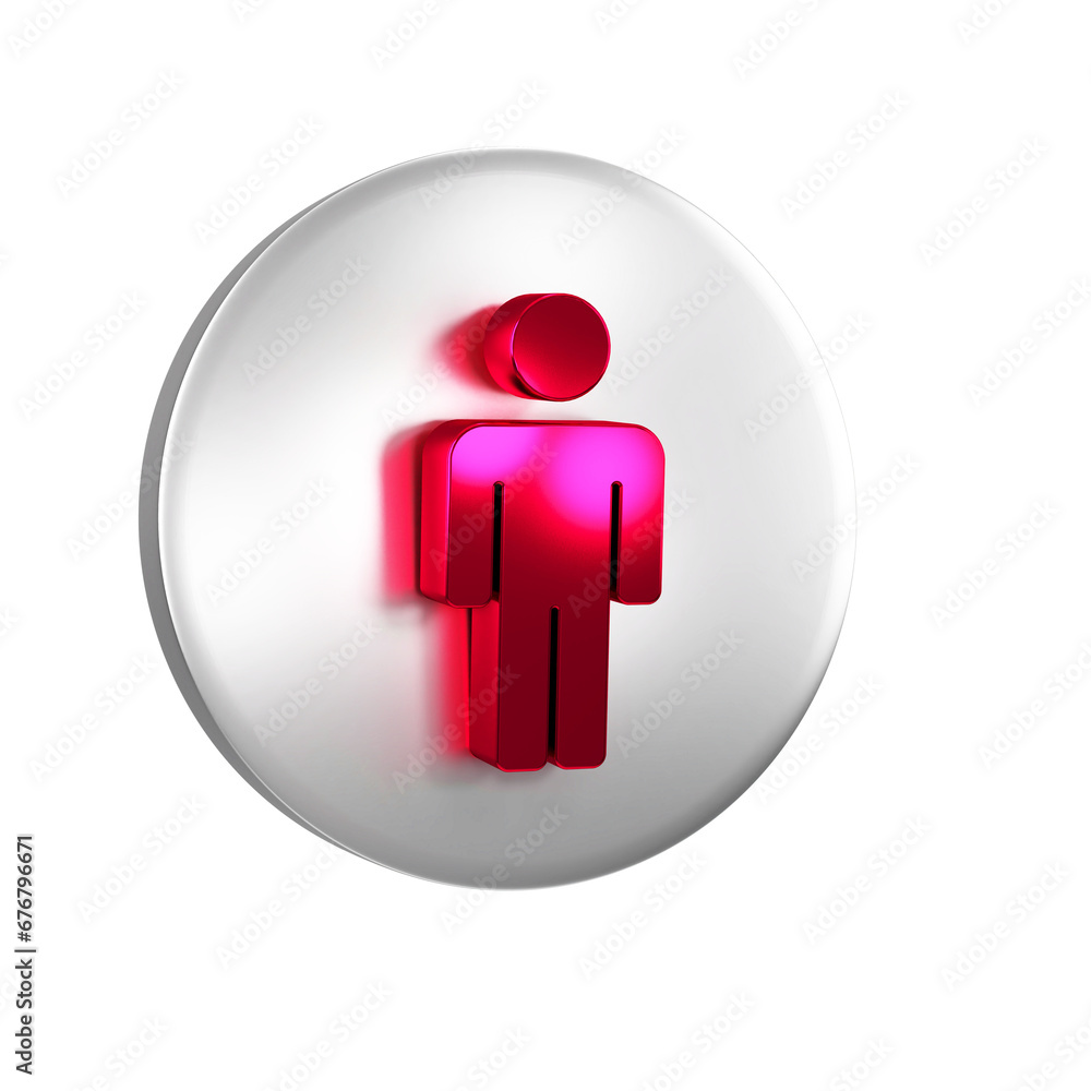 Poster red user of man icon isolated on transparent background. business avatar symbol user profile icon. m