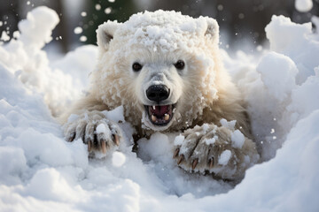 polar bear in the snow