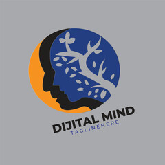 Obraz premium brain logo human mind template