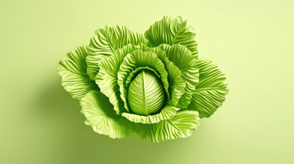 Romaine lettuce made in paper cut craft,  Layered paper,  Paper craft,  Minimal design,  Pastel color