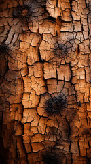 This detailed depiction of tree bark showcases nature's intricate patterns, with a texture that seems to radiate warmth.