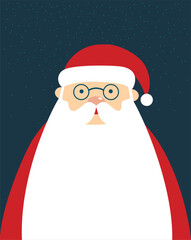 Santa Claus close up portrait cartoon style