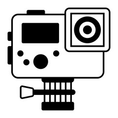 Fototapeta premium Vlogger Cam Concept, action cameras with stand vector icon design, Winter Game Element symbol, Snowboard Equipment Sign, competitive sports activity stock illustration