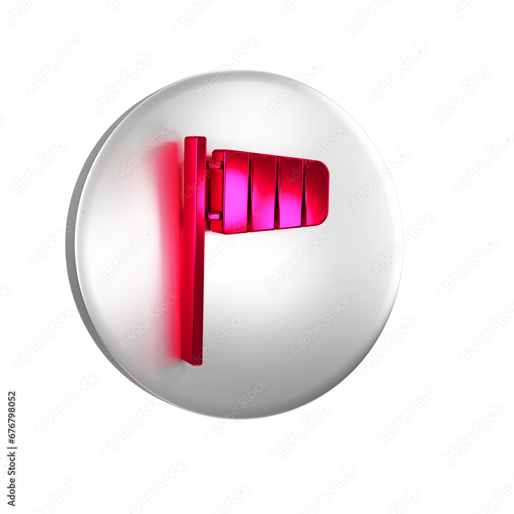 Aufkleber red cone meteorology windsock wind vane icon isolated on transparent background. windsock indicate t