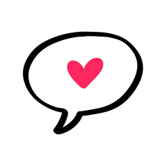 heart in speech bubble