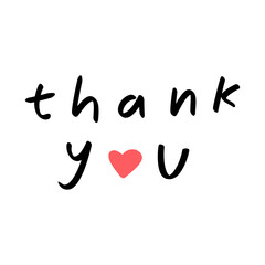 Thank you with heart shape element