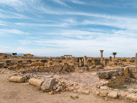 Ancient Roman Ruins of Volubilis in Walili, Morocco on a sunny afternoon 3