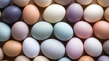  a group of eggs sitting next to each other on top of a wooden table with one egg in the middle of the group.  generative ai